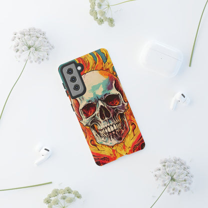Flaming Skull Tough Phone Case