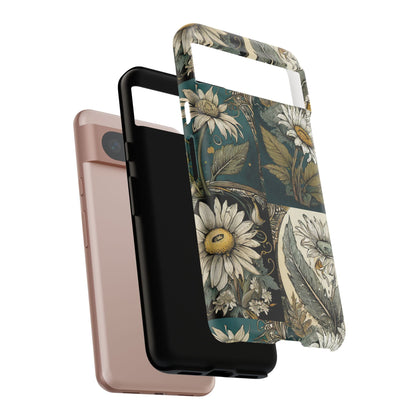 Abstract Teal Daisy Tough Phone Case