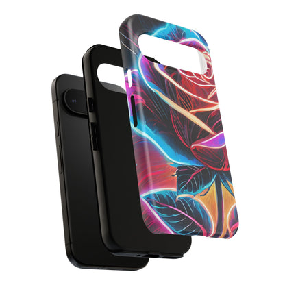 Artistic Neon Rose Tough Phone Case