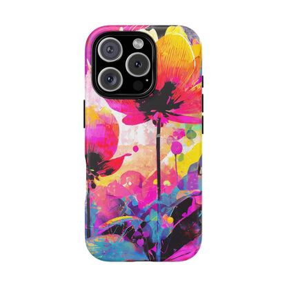Neon Floral Tough Phone Case