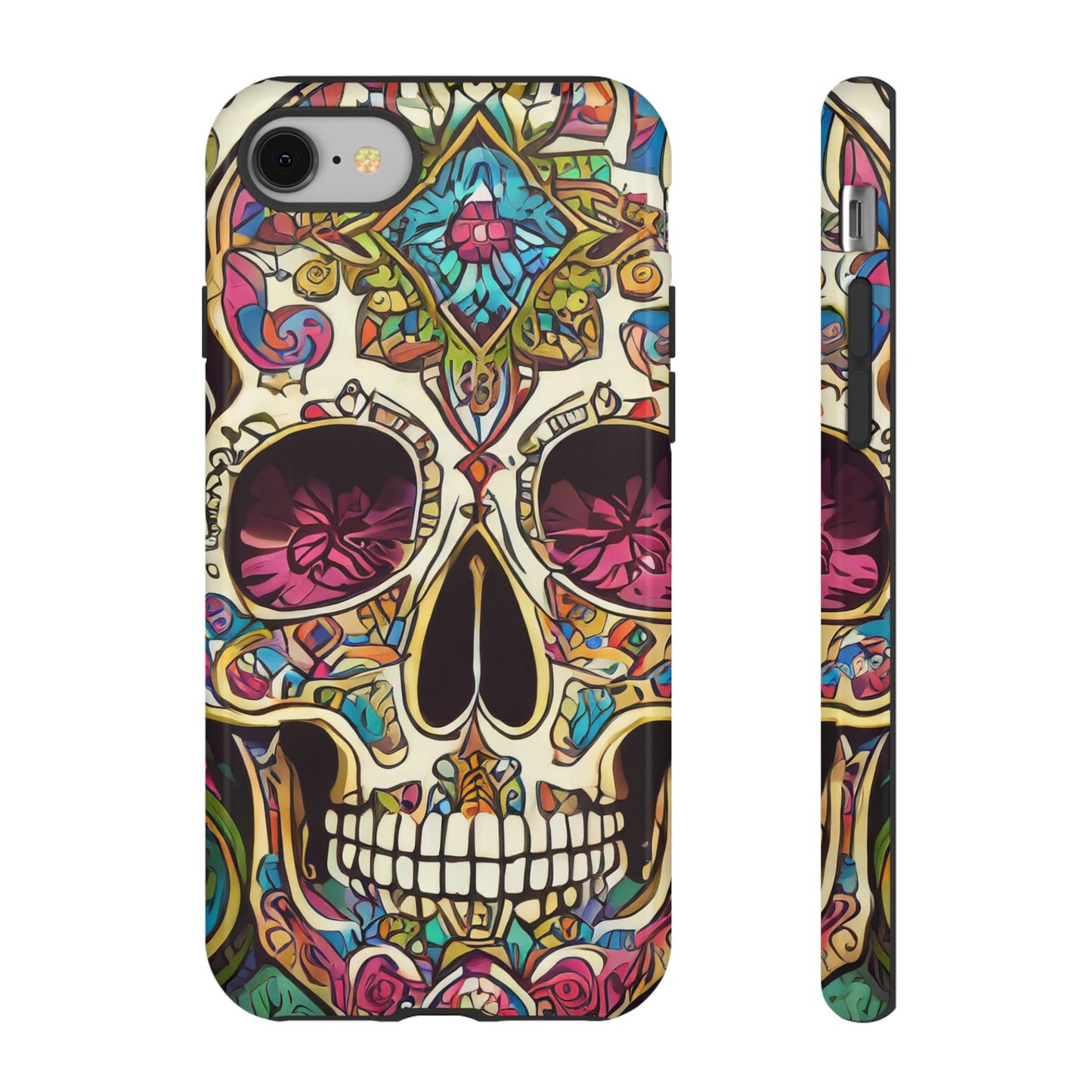 Colorful Sugar Skull Tough Phone Case