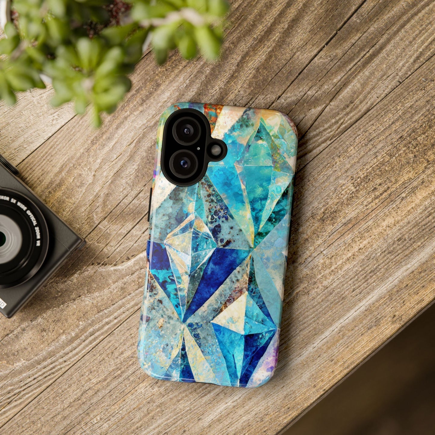 Diamond Blue Abstract Tough Phone Case