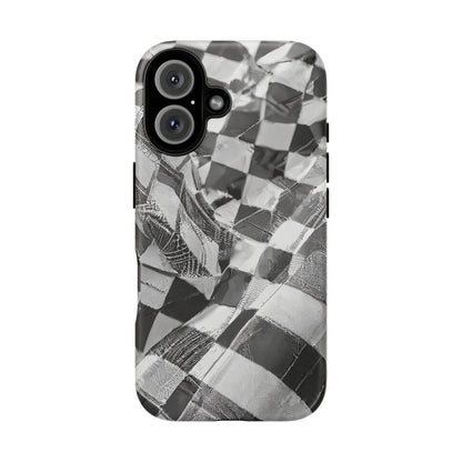 Abstract Checker Print Tough Phone Case