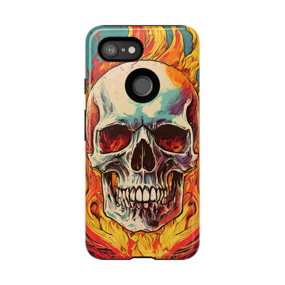 Flaming Skull Tough Phone Case