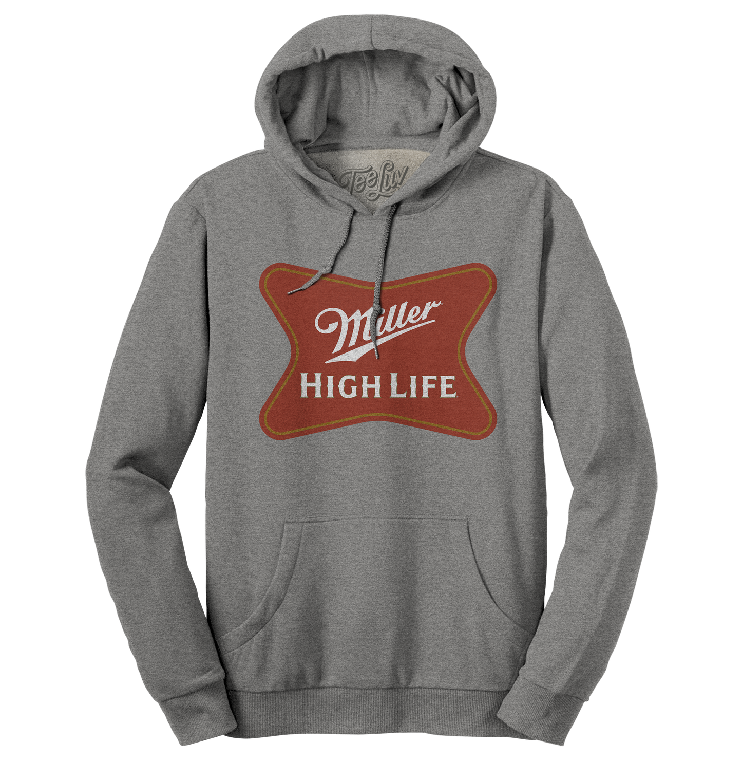 Miller High Life Beer Logo Hooded Sweatshirt - Oxford Gray