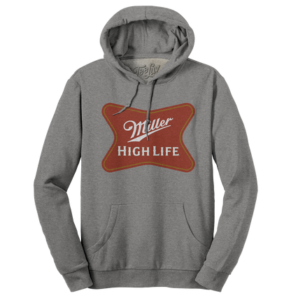 Miller High Life Beer Logo Hooded Sweatshirt - Oxford Gray