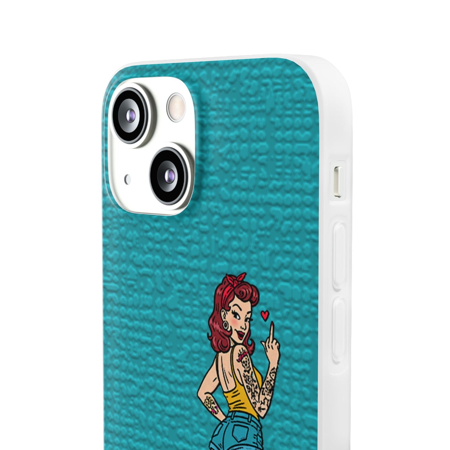 Sassy Pin-Up Stupid Boys Teal Flexi Phone Case