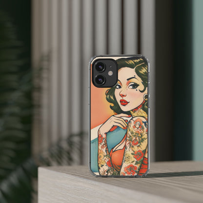 Retro Pin Up Clear Phone Case