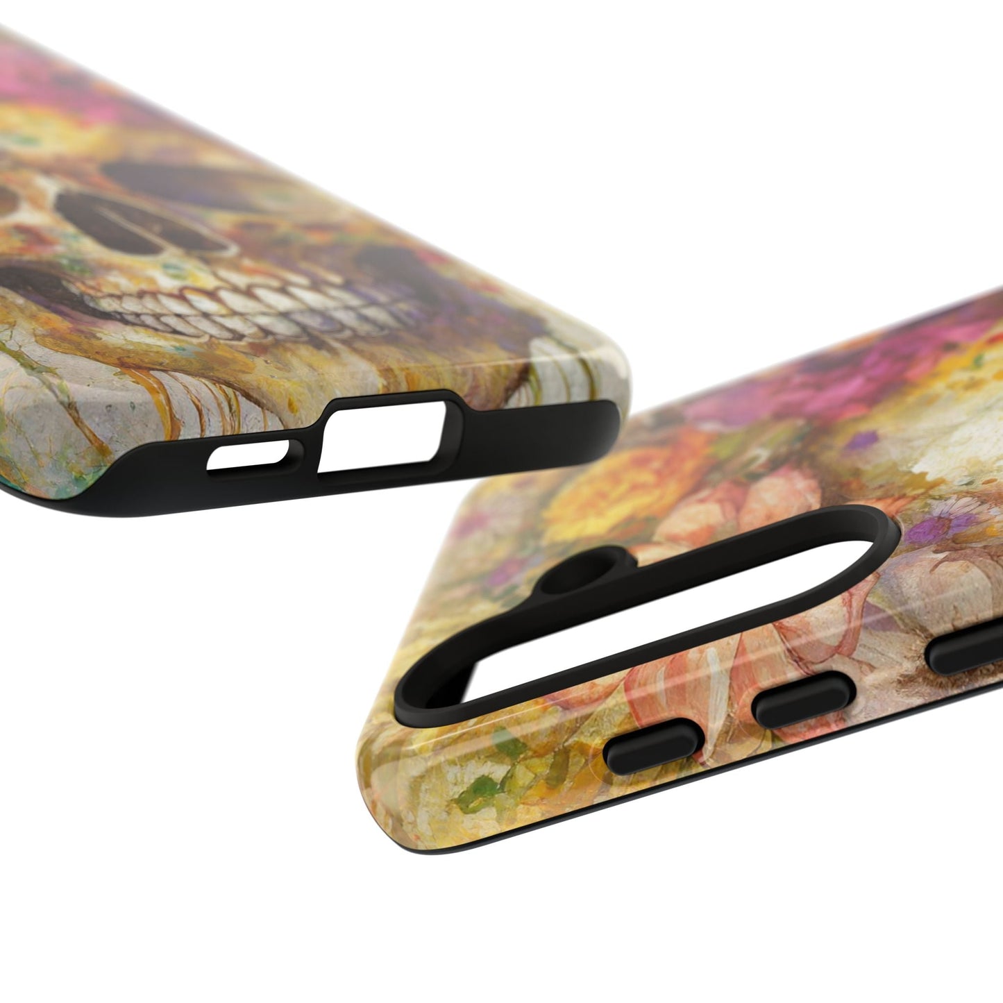 Unique Floral Skull Tough Phone Case