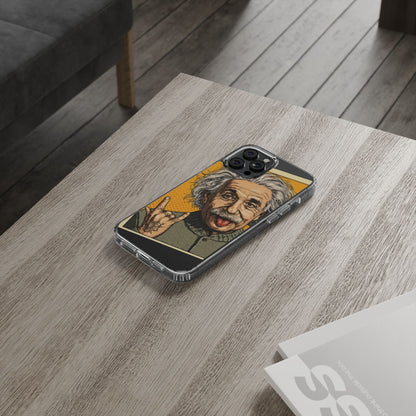 Edgy Einstein Clear Phone Cases