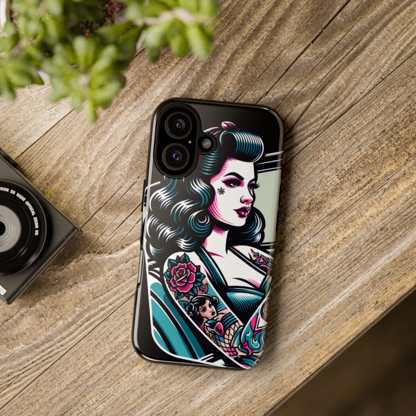 Vintage Retro Tattooed Pin Up Tough Phone Case