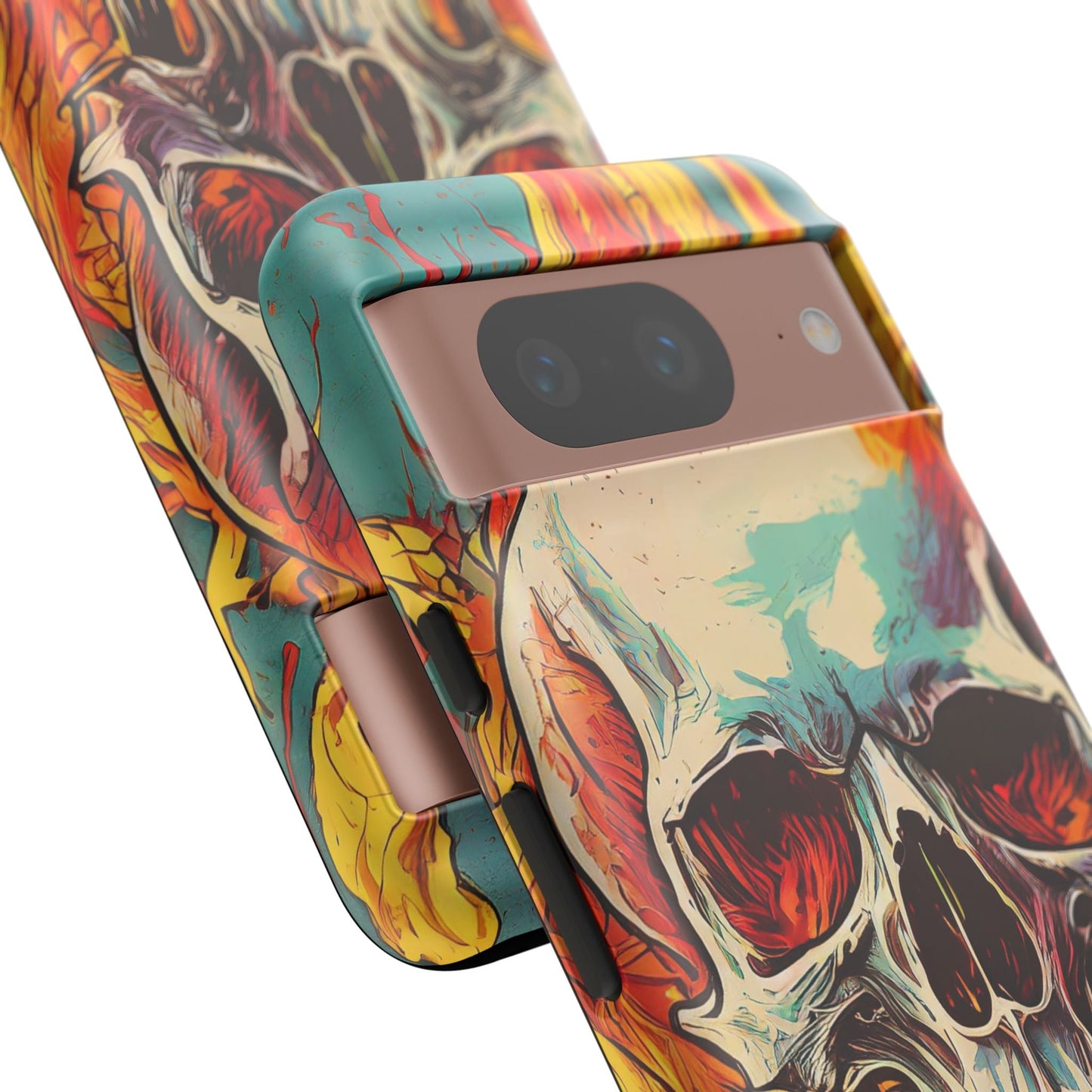 Flaming Skull Tough Phone Case