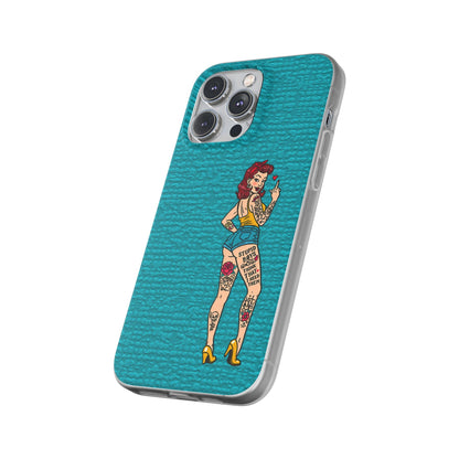 Sassy Pin-Up Stupid Boys Teal Flexi Phone Case