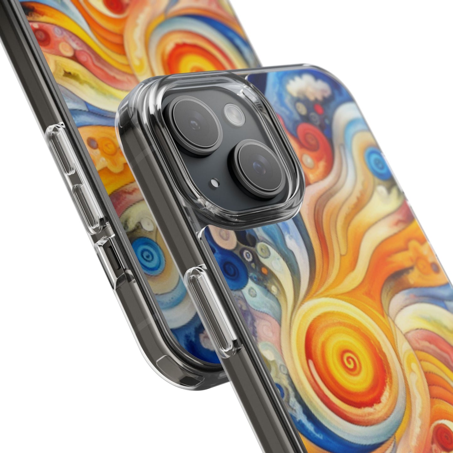 Colorful Abstract Swirl Clear Phone Case