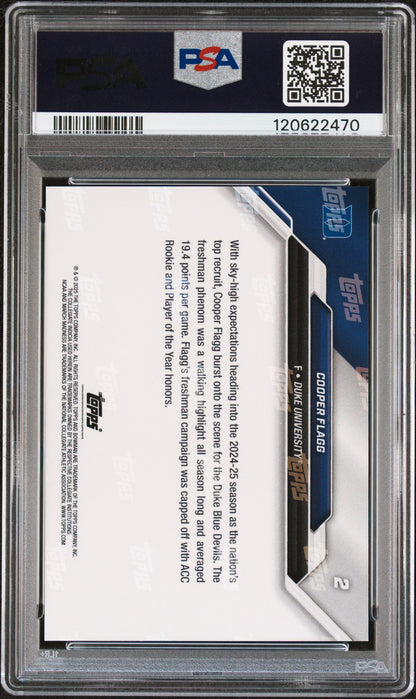 Graded 2025 Topps Bowman U Now Cooper Flagg #2 March Madness Rookie RC Basketball Card PSA 10 Gem Mint