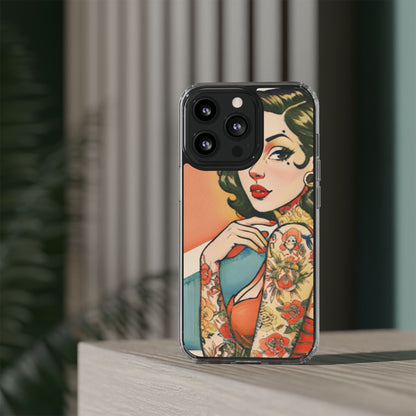 Retro Pin Up Clear Phone Case