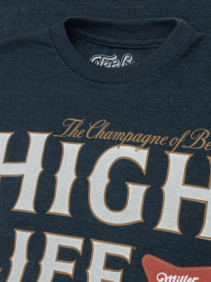 Miller High Life Champagne of Beers T-Shirt - Heather Navy Blue
