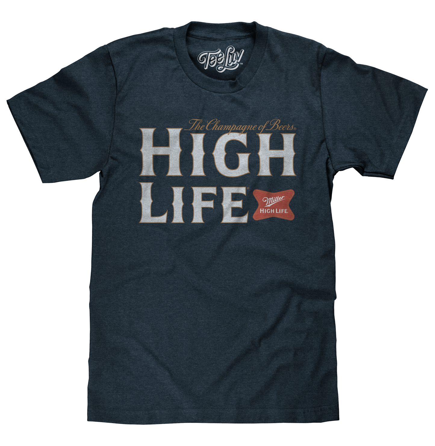 Miller High Life Champagne of Beers T-Shirt - Heather Navy Blue
