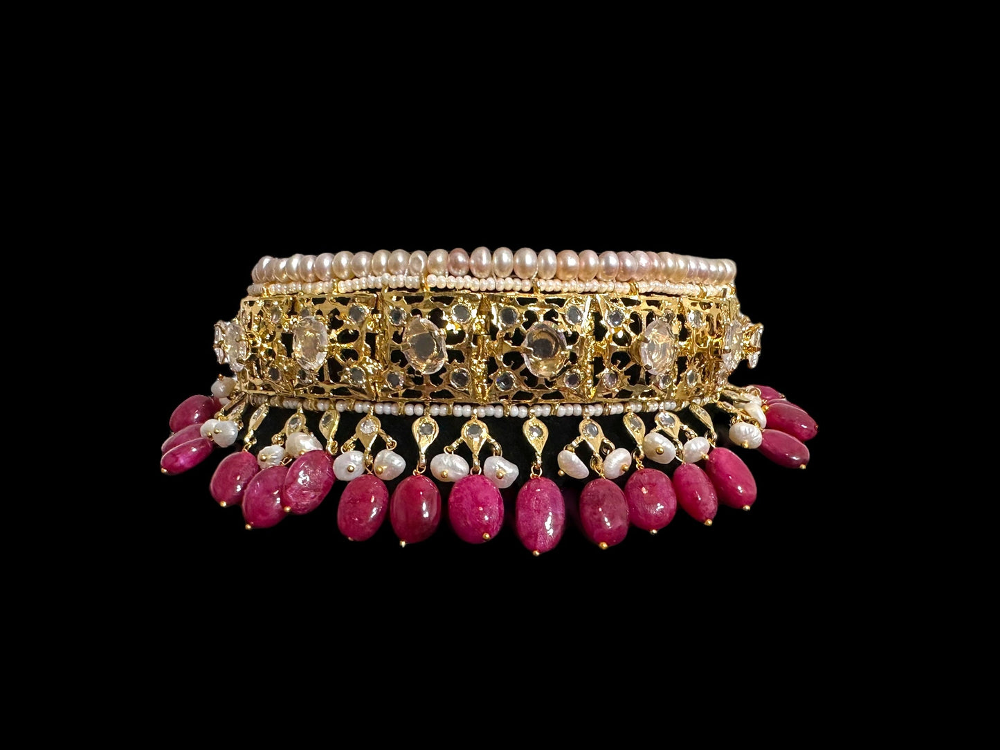 BR497 INSIA BRIDAL SET IN RUBY  ( READY TO SHIP  )