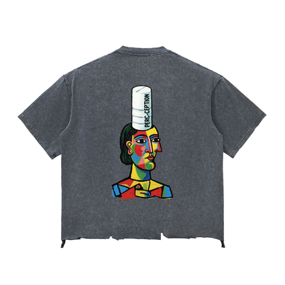 Love Pillcaso Snow Wash Raw-Hem Boxy T-shirt