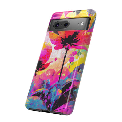 Neon Floral Tough Phone Case