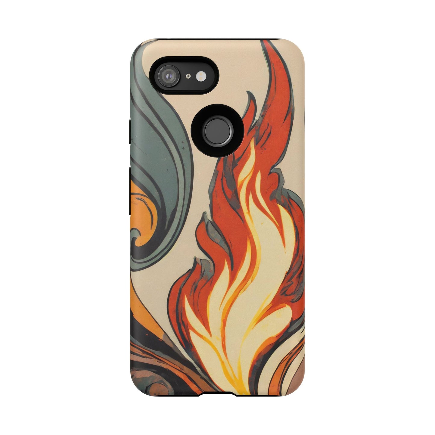 Artistic Flames Abstract Tough Phone Case