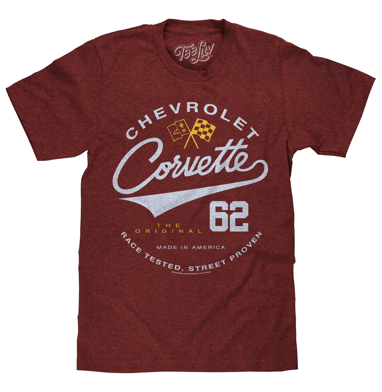 Chevrolet Corvette 62 Race Tested Street Proven T-Shirt - Crimson Heather