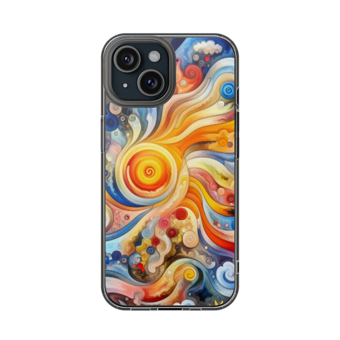 Colorful Abstract Swirl Clear Phone Case
