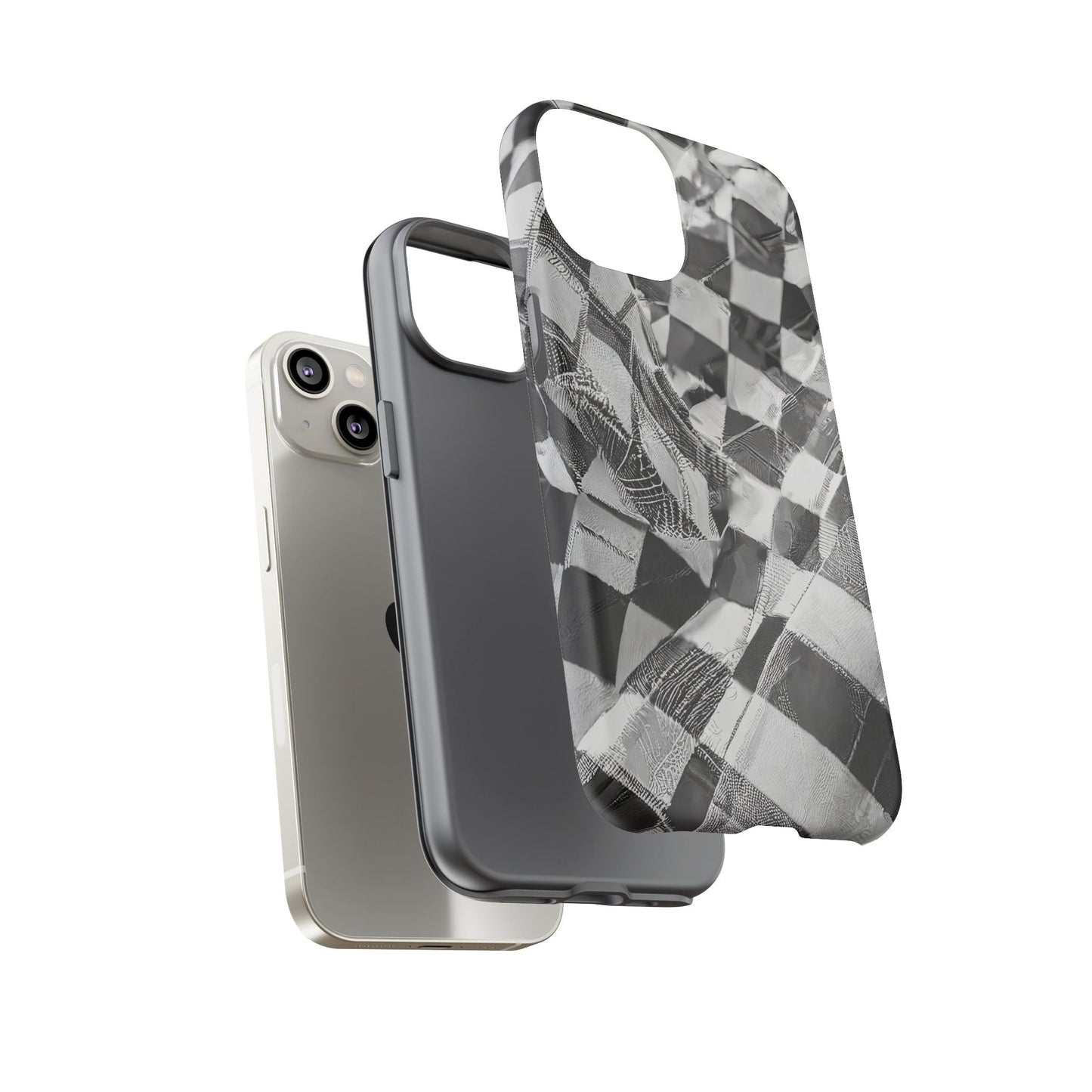 Abstract Checker Print Tough Phone Case