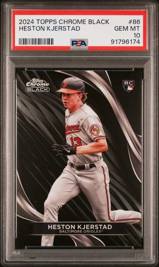 Graded 2024 Topps Chrome Black Heston Kjerstad #86 Rookie RC Baseball Card PSA 10 Gem Mint