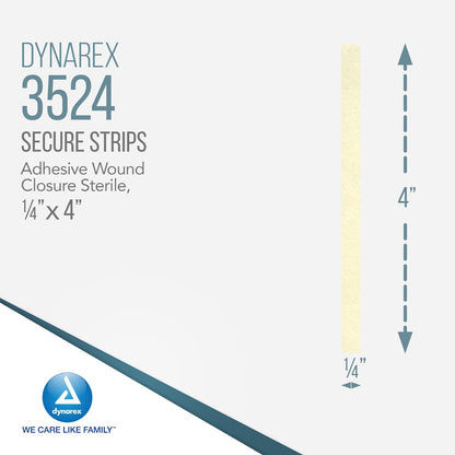 1/4" x 4" SecureStrip Adhesive Wound Closures, 10 per pouch