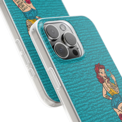 Sassy Pin-Up Stupid Boys Teal Flexi Phone Case