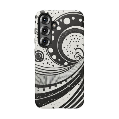 Artistic Black & White Swirl Tough Phone Case