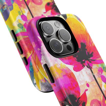 Neon Floral Tough Phone Case