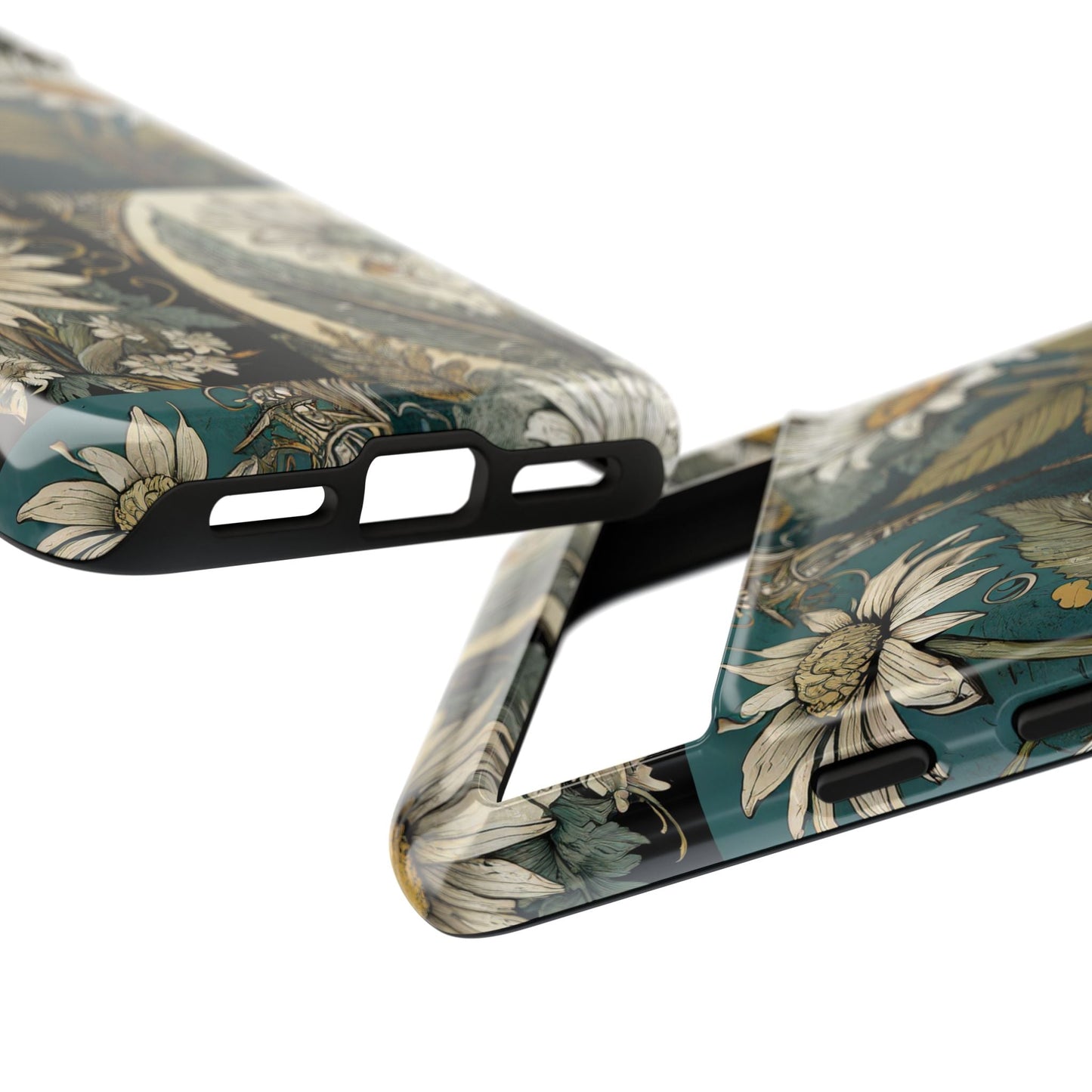 Abstract Teal Daisy Tough Phone Case