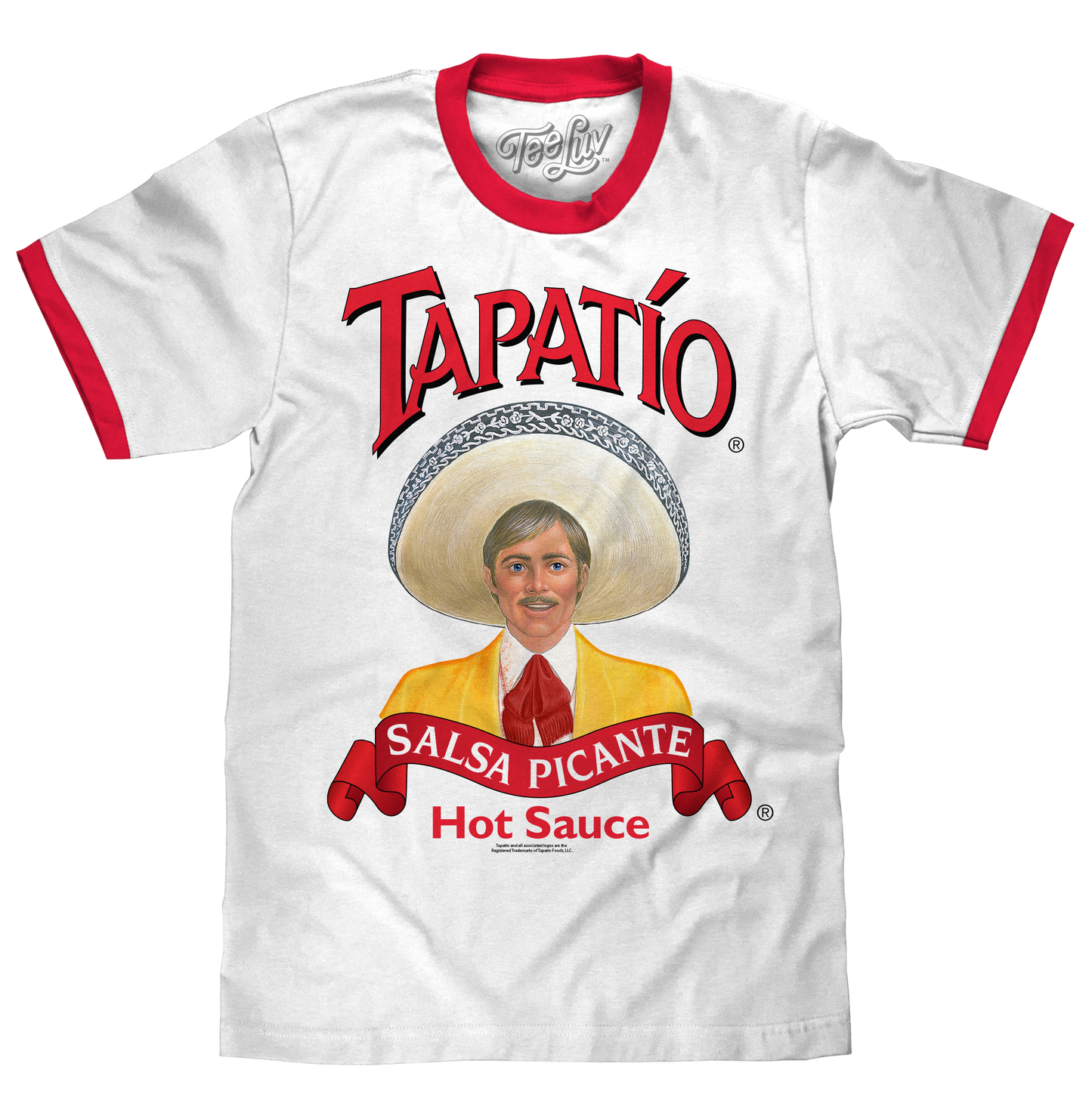 Tapatio Hot Sauce Ringer T-Shirt - White/Red