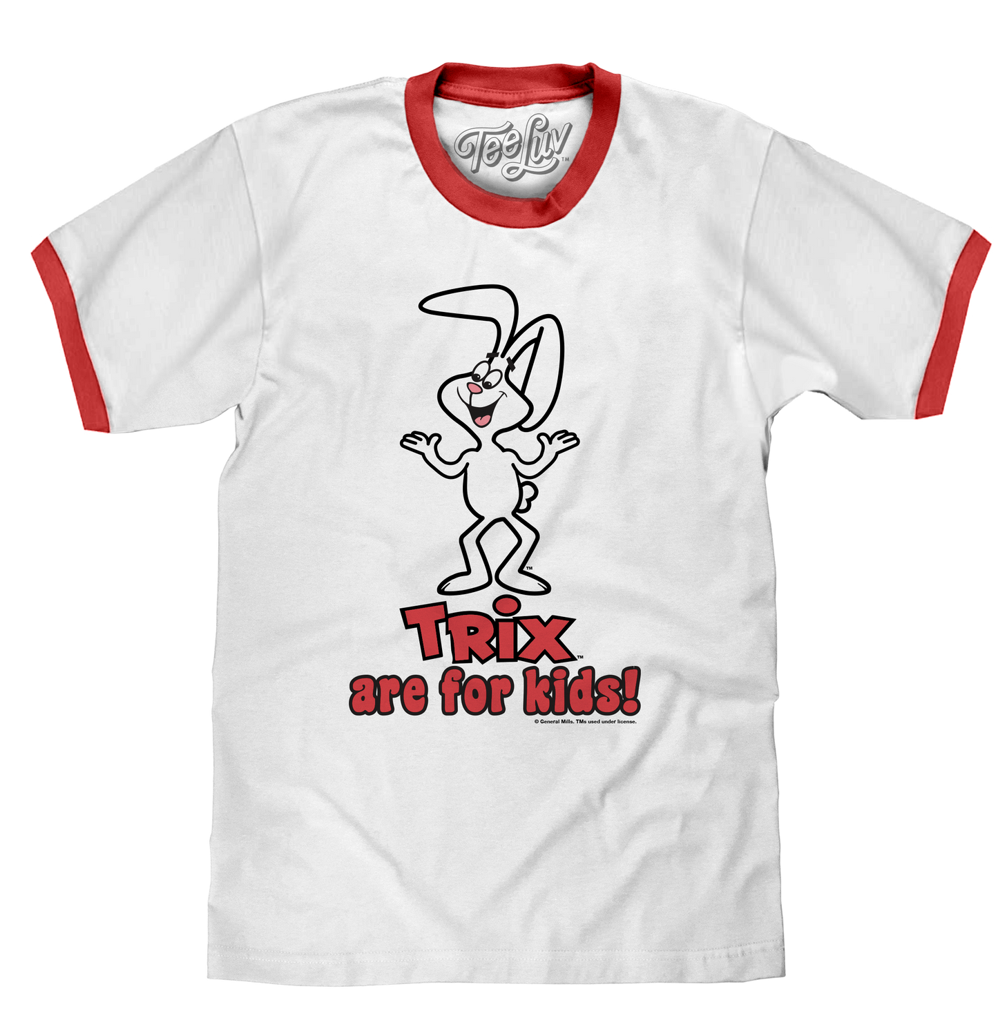Trix are for Kids! Ringer T-Shirt - White and Red