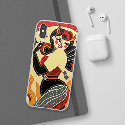 Red & Black Female Devil Flexi Phone Case