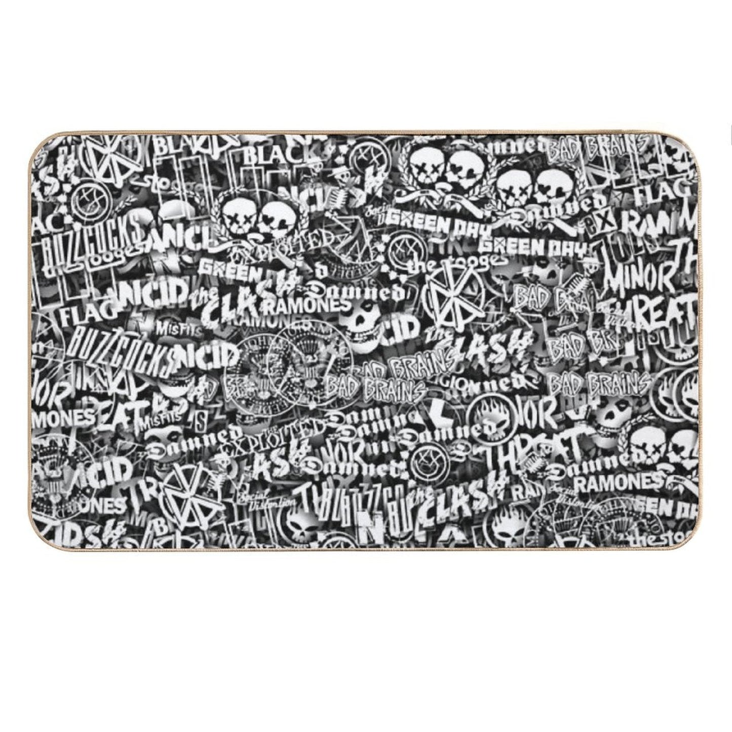 Punk-Rock Bands. Stickerbombing Bath Mat