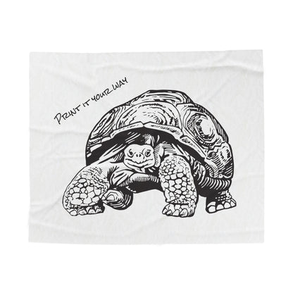 Customizable Illustrated Tortoise Plush Throw