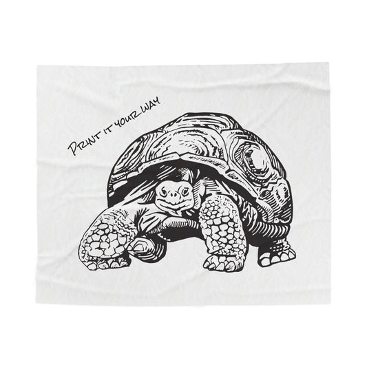Customizable Illustrated Tortoise Plush Throw