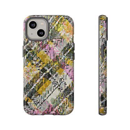 Purple Plaid Floral Artistic Tough Phone Case