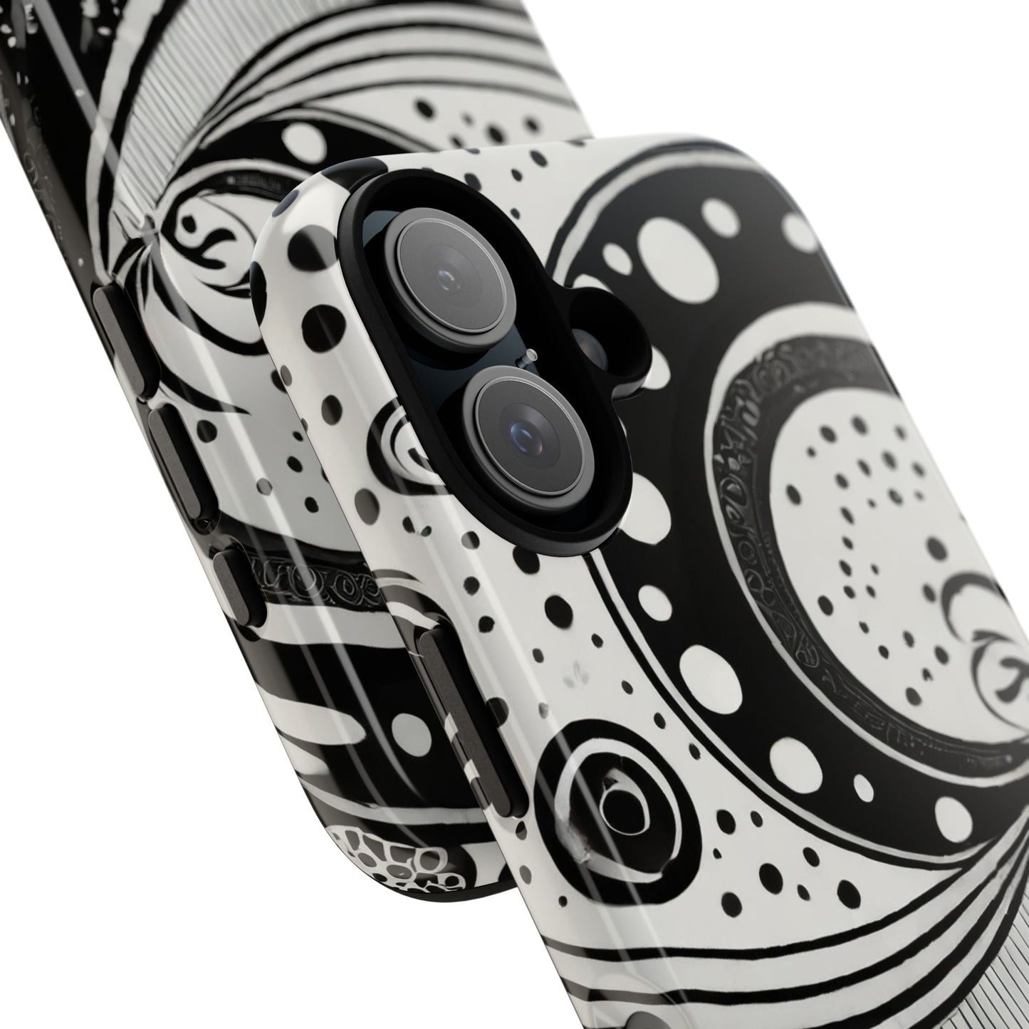 Artistic Black & White Swirl Tough Phone Case