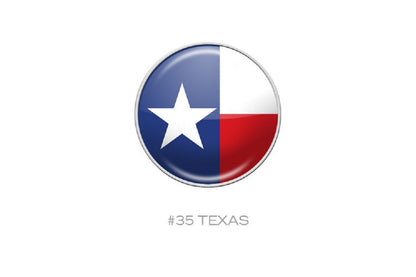 RaceDots: Magnetic Race Number Positioning System 4-Pack (Texas Flag)