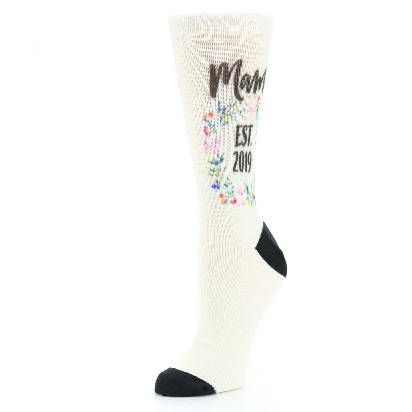 Ivory Year Mama Established Custom Date Socks - Women's Custom Socks