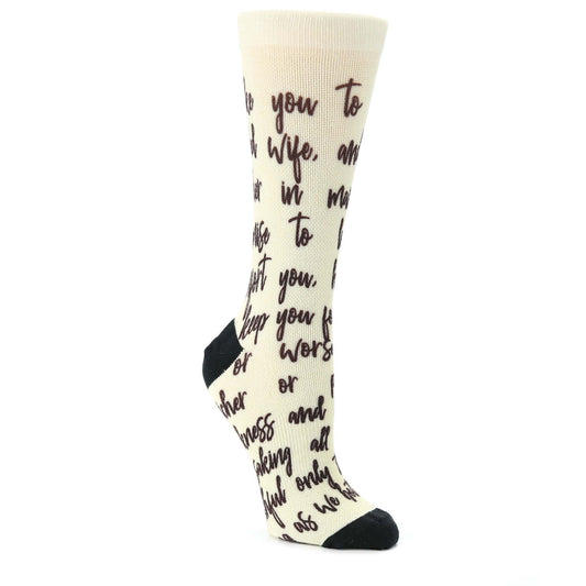 Champagne Sweet Sentiment Custom Note Socks - Script - Women's Custom Socks