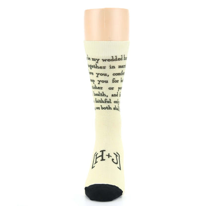 Champagne Sweet Sentiment Custom Note Socks With Initials - Men's Custom Socks