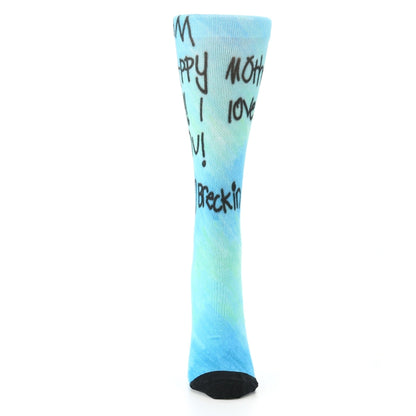 Women's Happy Mother's Day Handwritten Teal and Light Blue Note
