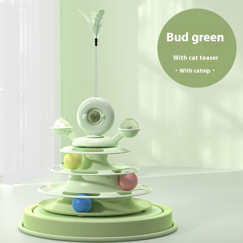 4 Levels Cat Toy Tower Turntable