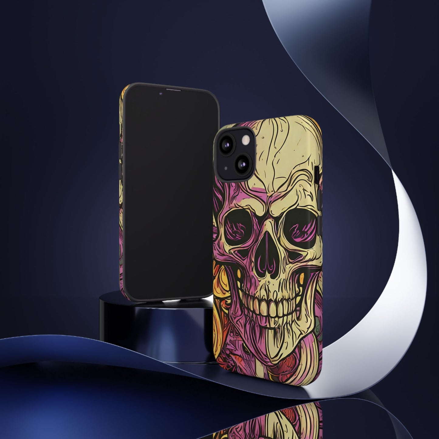 Abstract Purple Skull Tough Phone Case